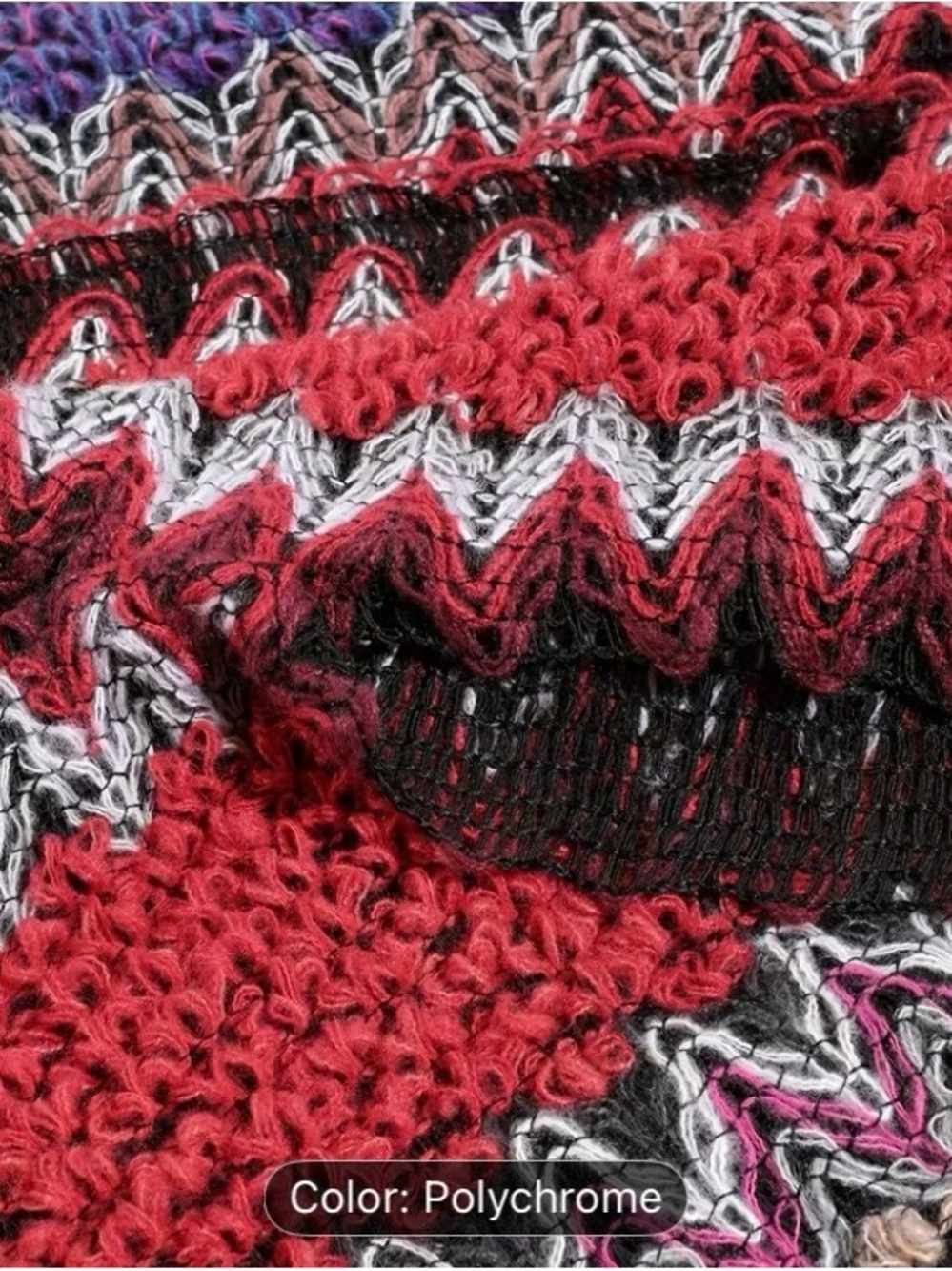 Polychrome Striped Crochet Maxi Sweater Cardigan - Picture 5 of 6